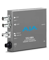Aja 12G-ama 12G-sdi 4-Channel Analog Balanced Audio Embedder/Disembedder Mini-Converter with Fiber Options