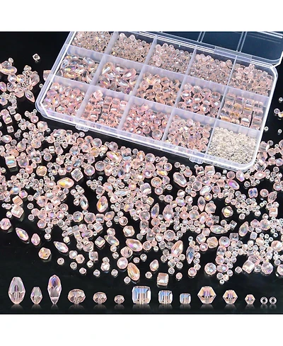 Gnuadz 1500 Crystal Glass Beads Diy Jewelry Making Kit Bracelet Necklace Earring Crafts 12 styles