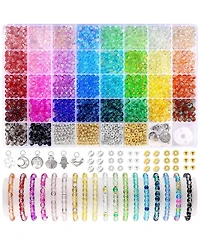 Gnuadz 34 colors 1368pcs Glass Beads for Bracelets Crystal Round Diy Earrings Necklace Crafts Spacer Charms Solid Gradient