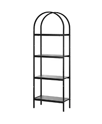 Sugift Metal Bookshelf, 4-Tier Arched Industrial Storage Unit for Living Room and Office