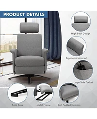Gouun Swivel Massage Recliner Sofa with Adjustable Headrest