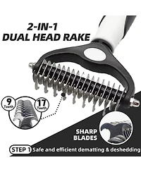 Aronkl Dog Grooming Kit 7-Piece Deshedding Undercoat Rake Slicker Dematting Comb Clipper Bath Brush for Dogs Cats