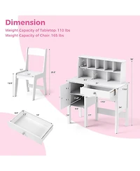 Sugift Kids Study Desk and Chair Set with Chair Hutch and Storage Cabinet for 3+ Years