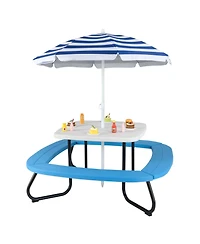 Sugift Toddler Outdoor Activity Table with Adjustable and Collapsible Umbrella.