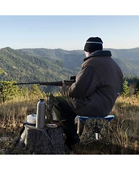 Sugift Folding Camping Stool Swivel Hunting Chair with Anti Sink Feet