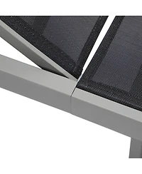 LeisureMod Marlin Patio Chaise Lounge Chair With Aluminum Frame, Set of 2