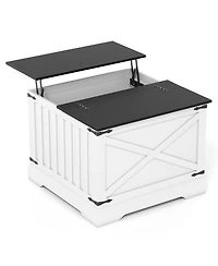 Slickblue Lift Top Coffee Table Farmhouse Hidden Storage Compartment