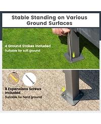 sumyeg 3-Piece Patio Bar Set with 8 x 8 Ft Double-Tier Grill Gazebo and 2 Bar Stools