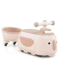 Slickblue Toddler Ride-On Car with Trailer, Lights and Music