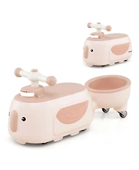 Slickblue Toddler Ride-On Car with Trailer, Lights and Music