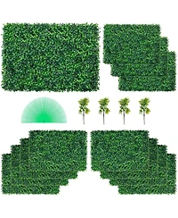 Sugift Boxwood Hedge Wall Panels Set of 12, 24" x 16", Uv Protected for Garden