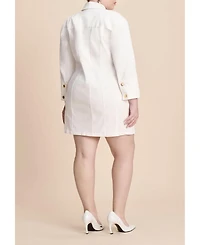 Eloquii Women's Plus Corset Detail Denim Mini Dress