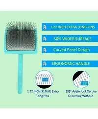 Aronkl Dog Slicker Brush Extra Long Pins Grooming Shedding Tangles Loose Hair for Medium Long Hair Dogs Cats