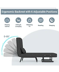 Gouun 6-Position Convertible Sleeper Armchair Lounge Couch with Pillow