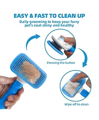 Aronkl Pet Bath Grooming Kit with Hair Brush Towel Washing Gloves Shampoo Scrubber