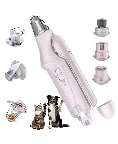 Aronkl 2 in 1 Pet Nail Clipper Grinder with Led Lights Quick Sensor Safety Guard Usb Rechargeable Low Noise for Dogs Cats