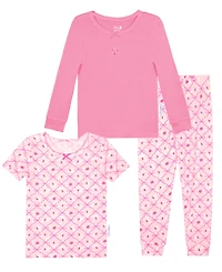 Max & Olivia Toddler Girls' 12M-5T Round Neck Top and Pull-On Pants, 3-Piece Set