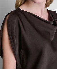 Dkny Women's Flutter-Sleeve Cowl Neck Blouse