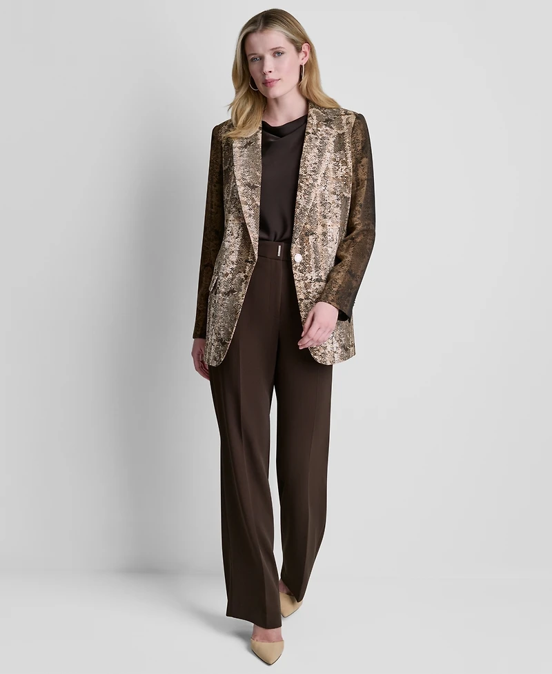 Dkny Women's Printed Long-Sleeve Blazer