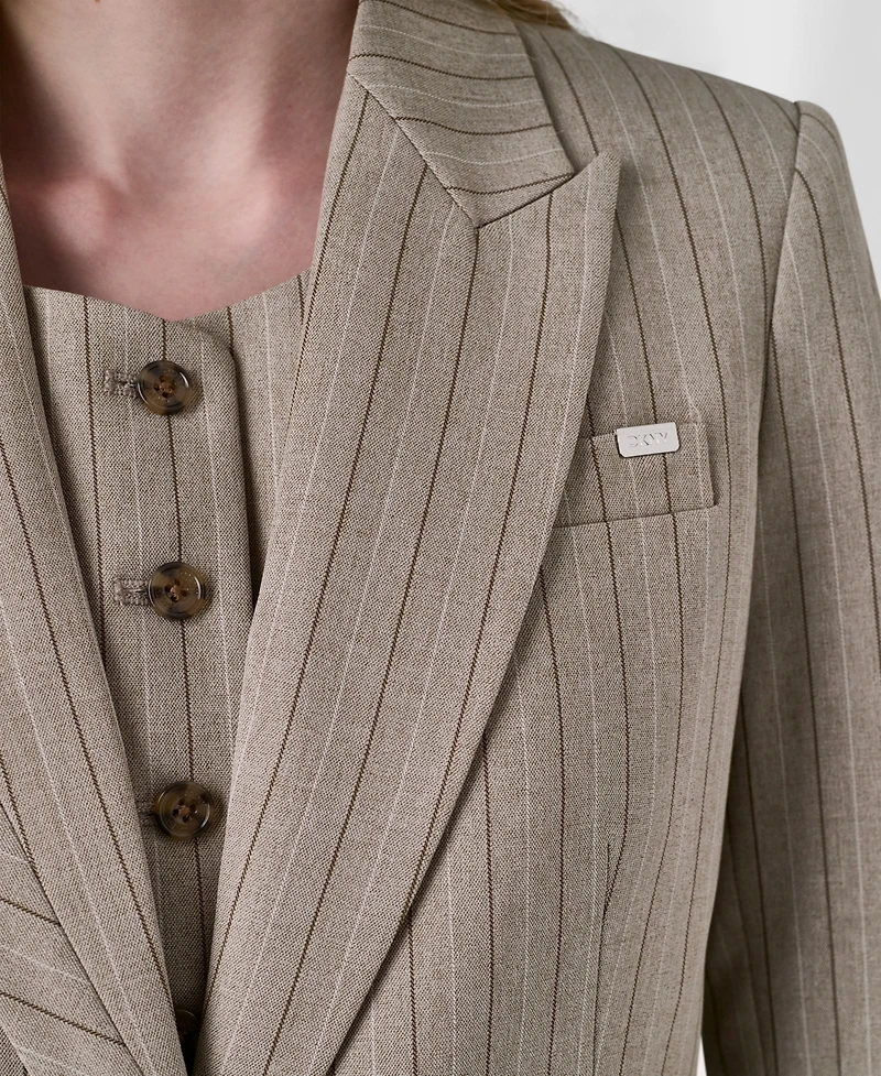 Dkny Women's Pinstripe Notch Collar Blazer