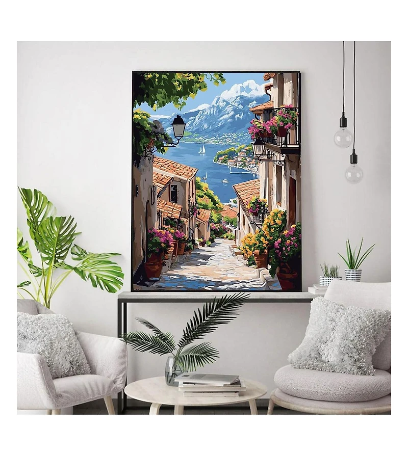 Gnuadz 11CT Landscape Stamped Cross Stitch Kit Seaside Scenery Needlepoint Embroidery Pattern