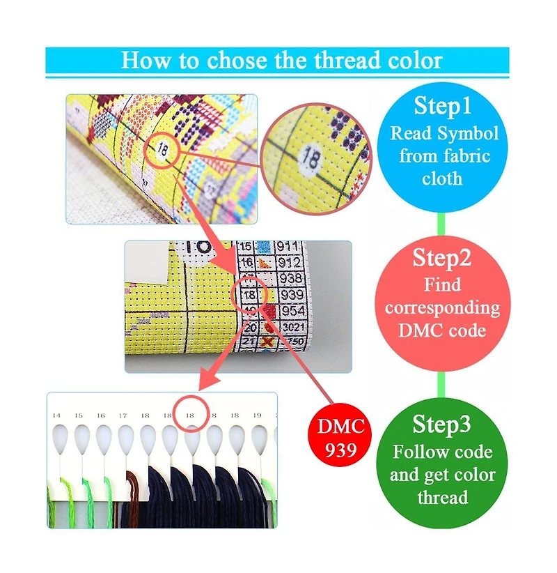 Gnuadz Flower Stamped Cross Stitch Kit Diy Embroidery Needlepoint Ornament Home Decor 12x16