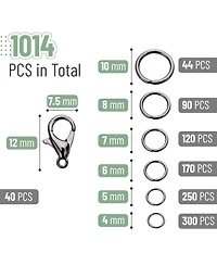 Gnuadz 1014pcs Open Jump Rings Lobster Clasps Jewelry Making 6 sizes