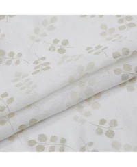 Dainty Home Clarrissa Leaf Designed Linen Textured Metallic Light Filtering Window Curtain Panels with Grommets, 2-Pack