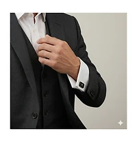 Metallo Stainless Steel, Brushed Gold Cross Cufflinks