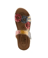 L'Artiste Women's Ohsosweet Floral Leather Wedge with Soft Cushioned Insole
