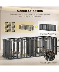 PawHut 83"L Heavy Duty Dog Crate, Extra Large Dog Kennel with Divider and Mat