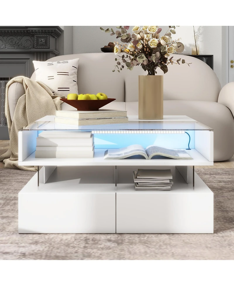 Rainsken Lift-Top Coffee Table, Modern Square Center Table