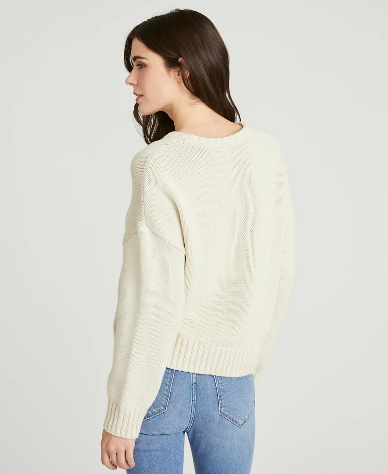 Driftwood Women's Flag Embroidered Long-Sleeve Sweater