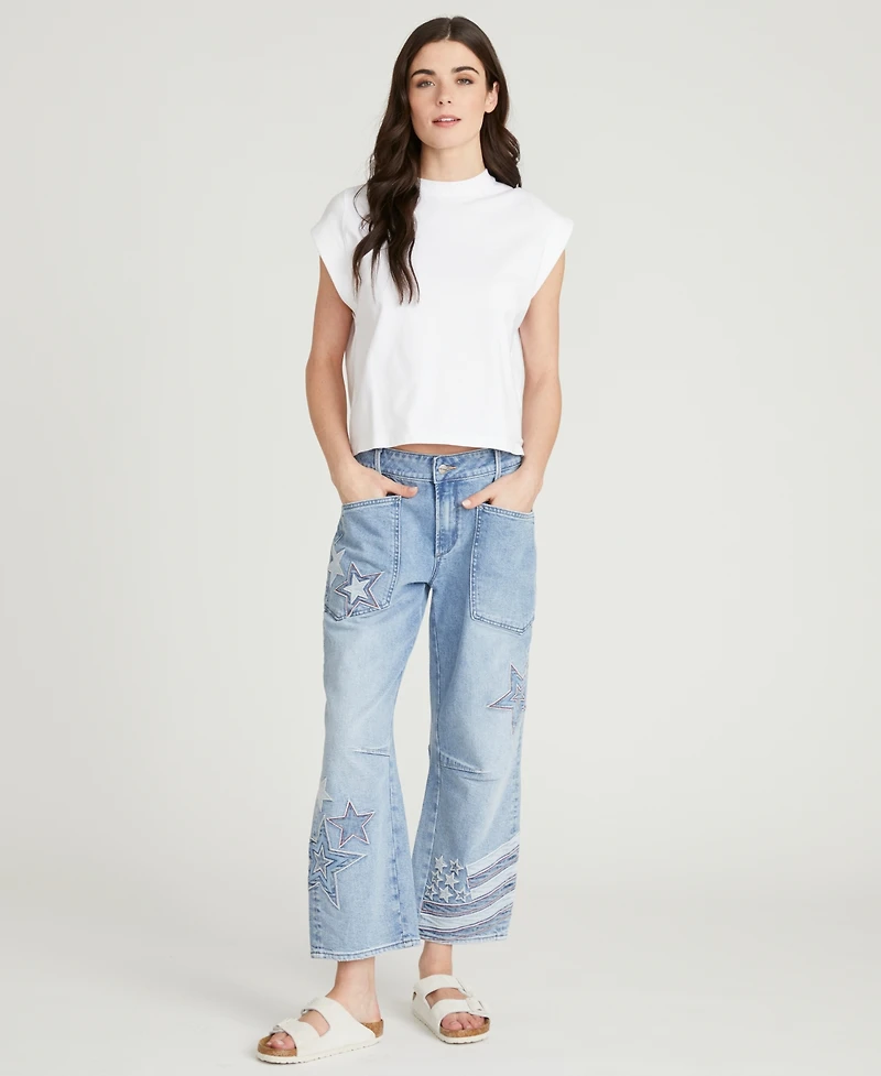 Driftwood Women's Barbara Patriotic Patchwork Wide-Leg Jeans