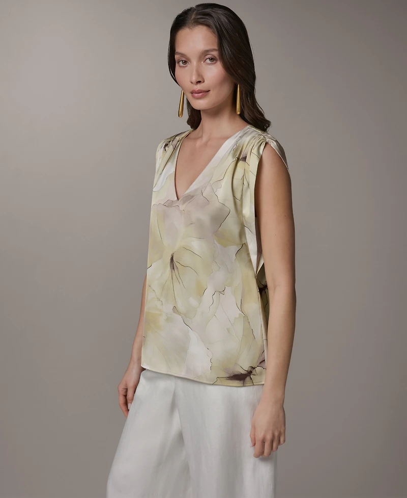 Donna Karan New York Petite Sleeveless V-Neck Top
