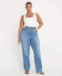 Good American Women's Straight High-Rise Jeans