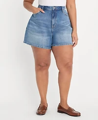 Good American Women's Mid-Rise Belt Loop Shorts