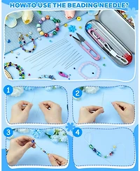 Gnuadz 21PCS Beading Set Seed Beads Big Eye Collapsible Needles