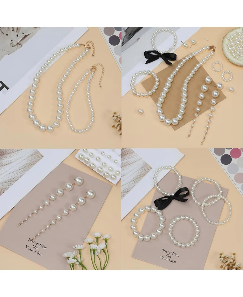 Gnuadz 1200 Beads Kit Round Bracelet Necklace Earring Diy Craft Hole Filler