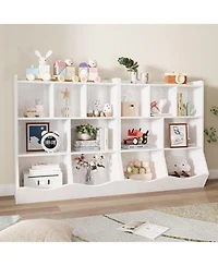 gaomon Set of 2 Toy Storage Cabinets, 3-Tier Kids Bookshelf with Multi Shelf Cubby for Bedroom, Playroom, Kindergarten