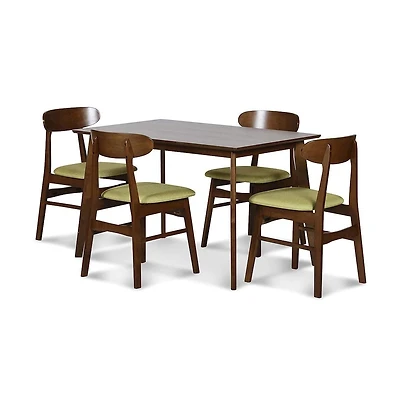 New Classic Furniture Morocco 5-Piece Mid-Century Wood Dining Set