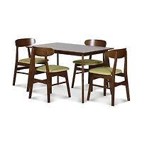 New Classic Furniture Morocco 5-Piece Mid-Century Wood Dining Set