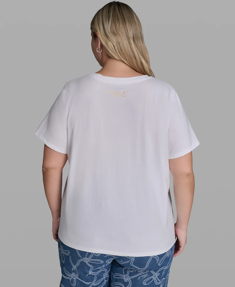 Karl Lagerfeld Paris Plus Pull-On Graphic T-Shirt