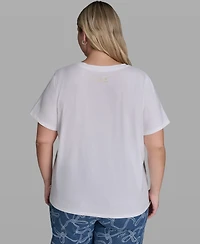 Karl Lagerfeld Paris Plus Pull-On Graphic T-Shirt