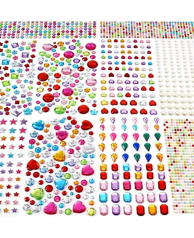 Gnuadz 2774pcs Self Adhesive Rhinestone Stickers Jewels Heart Craft Supplies Bling Gems