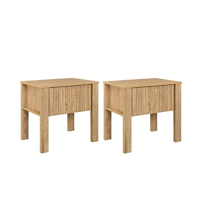 New Classic Furniture Thayer Wood 1-Drawer End Table in (Set of 2)