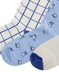 Polo Ralph Lauren Girls' 4-11 Blueberry Dog Socks, 3-Pack