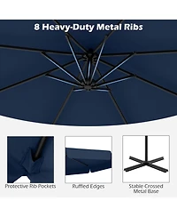 Sugift 10 ft Patio Cantilever Umbrella with Cover and Tilt Adjustment