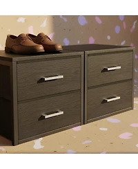 Yigii Stackable Storage Drawers Closet Organizers Fabric 2 Drawer Dresser Bedroom Packs Modern