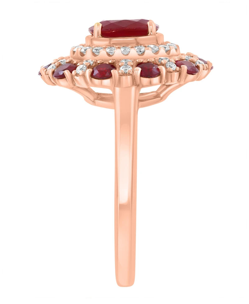 Effy Collection Ruby (1-5/8 ct. t.w.) & Diamond (1/3 ct. t.w.) Ring in 14k Rose Gold